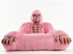 Inflatable Gorilla Couch Sofa Luxury Mink Plush 600kg Load Capacity Lounge Chair
