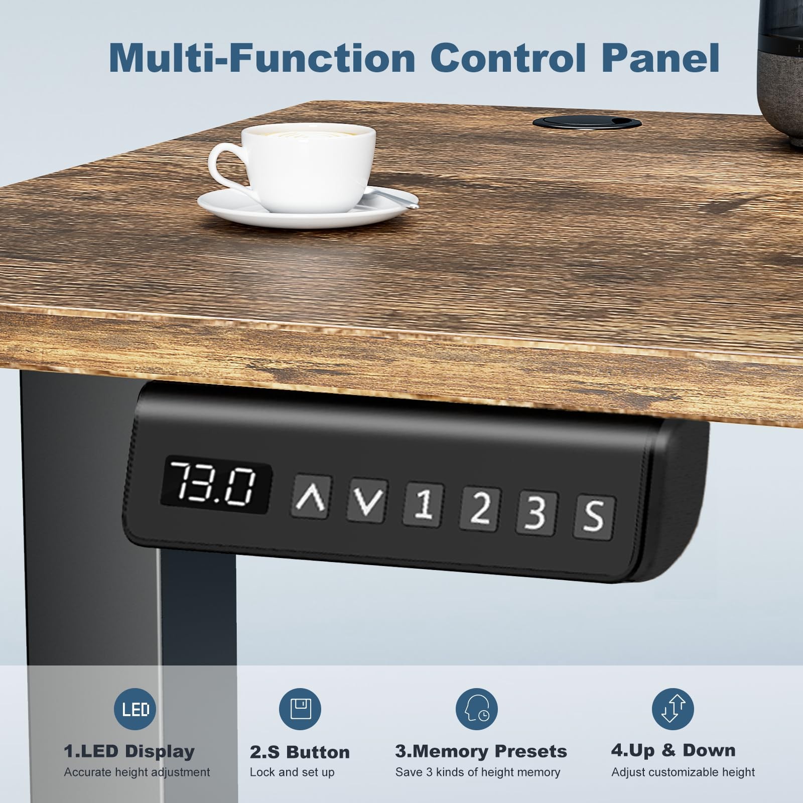 48 Inch Electric Standing Desk Height Adjustable, Sit to Stand Up Computer Wo... gallery