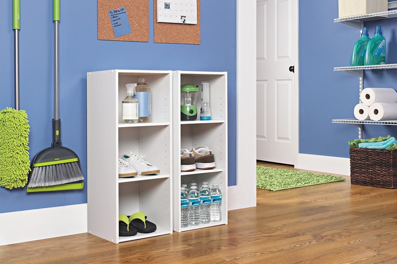 3 Shelf White Storage Organizer Adjustable Shelves ClosetMaid Stackable Unit gallery