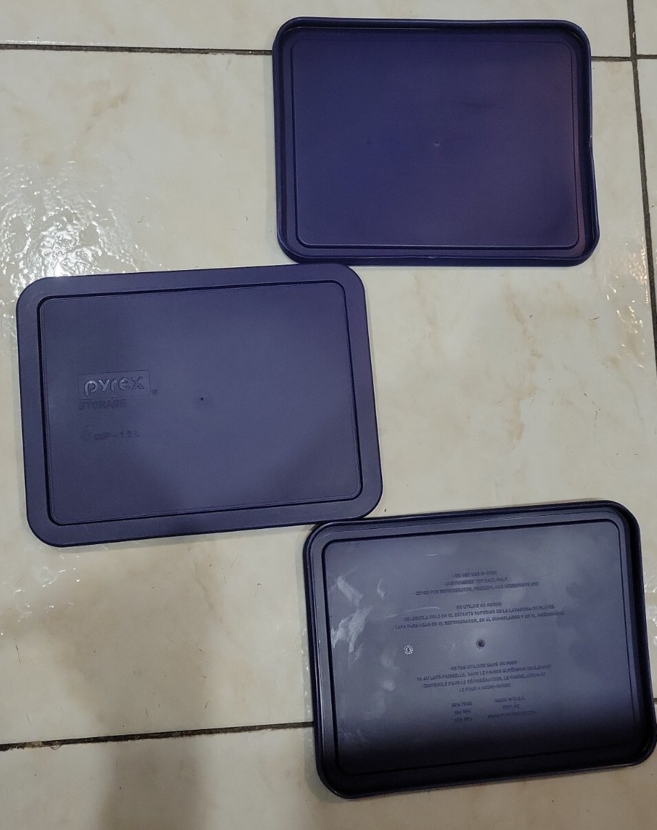 [3] Pyrex 7211-PC. Blue Replacement Storage Lid for Glass Dish. gallery