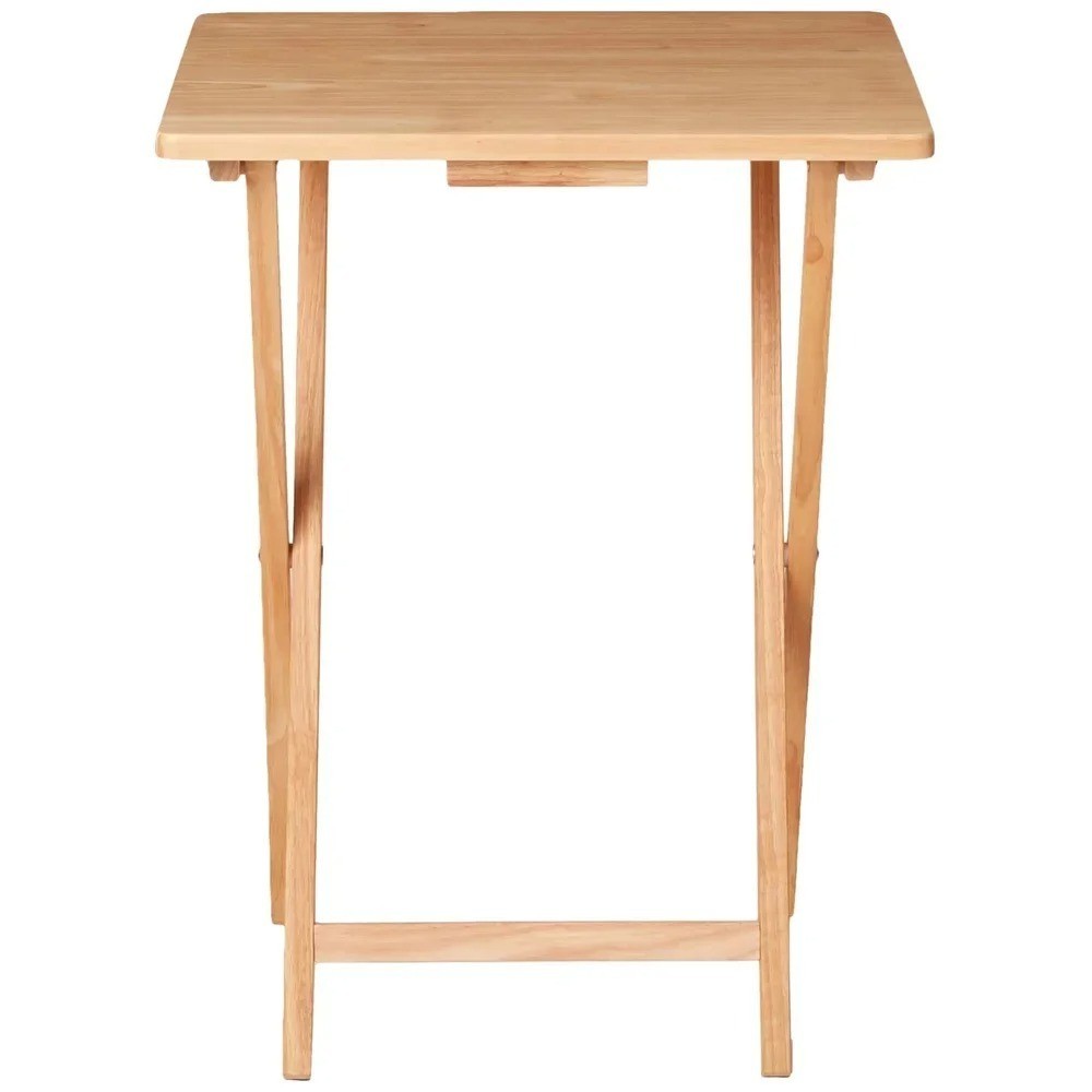 No Assembly Required Folding TV Tray Table - Natural L 19 x W 15 x H 26 inch gallery