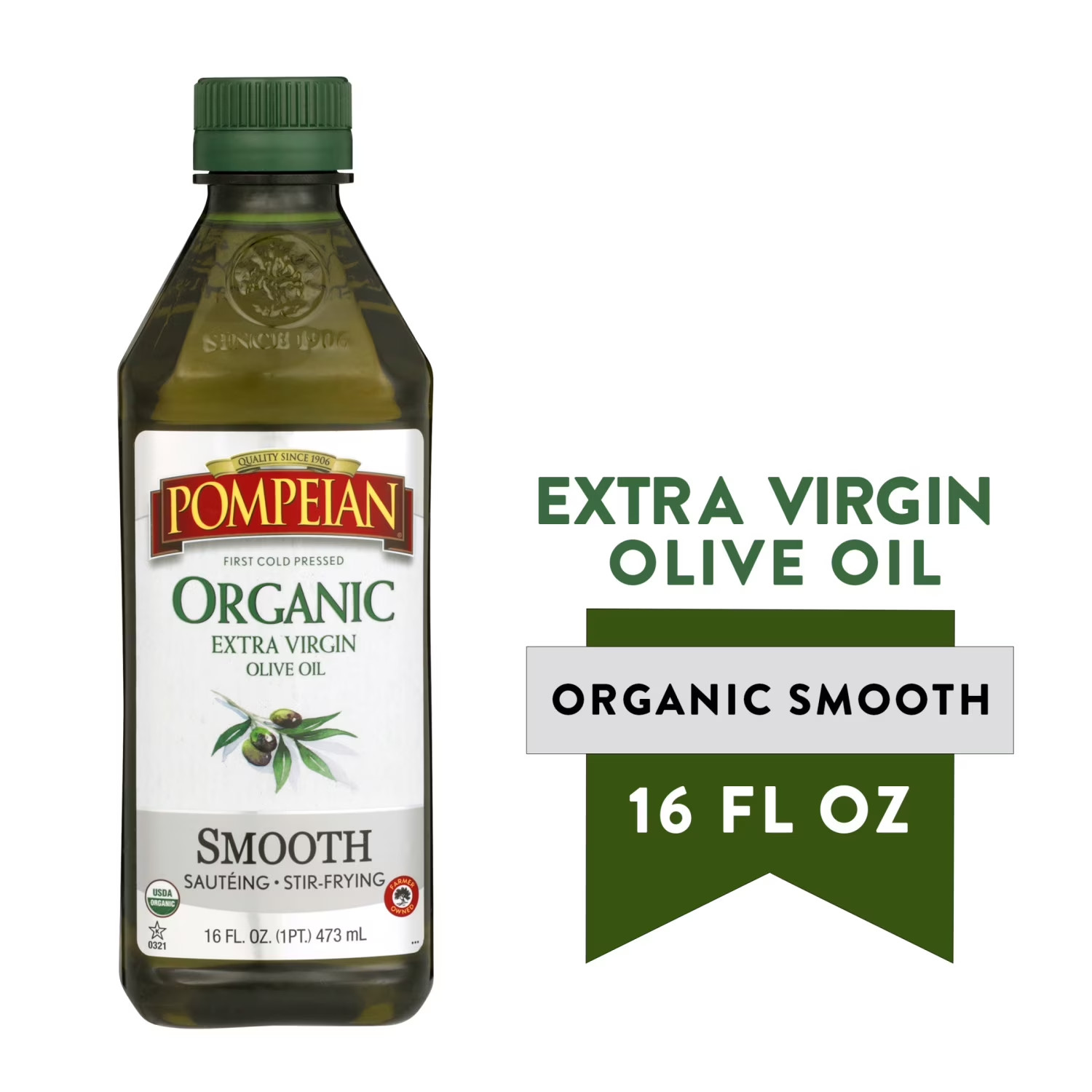 Pompeian organic Smooth Extra virgin olive oil contains 16 fl oz..... gallery