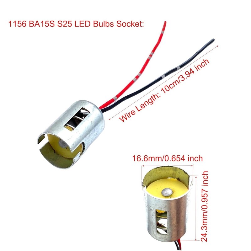 2PCS 1157 BAY15D Bulb Socket Adapter with 2-Wire Connectors for Car Truck Lights gallery
