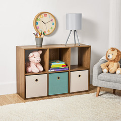 Mainstays 6 Cube Storage Organizer, Warm Walnut