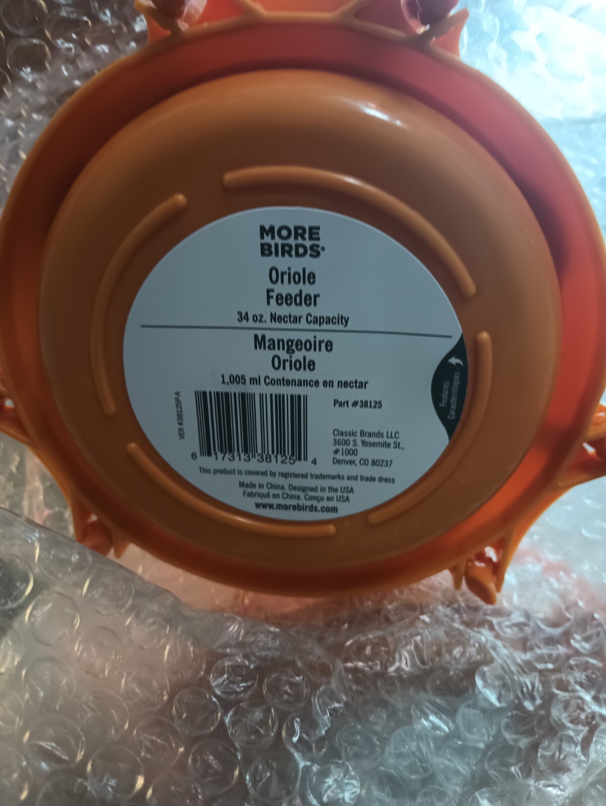 More Birds Oriole Feeder, Three Feeding Ports, Orange, 34-Oz. with Bee Guard gallery