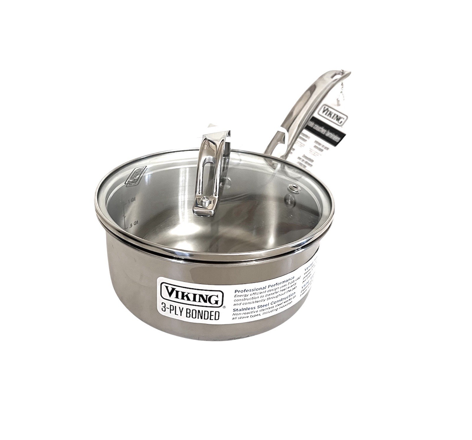 LARGE VIKING Large 3-PLY STAINLESS STEEL CLAD SAUCE PAN POT 3 QT gallery