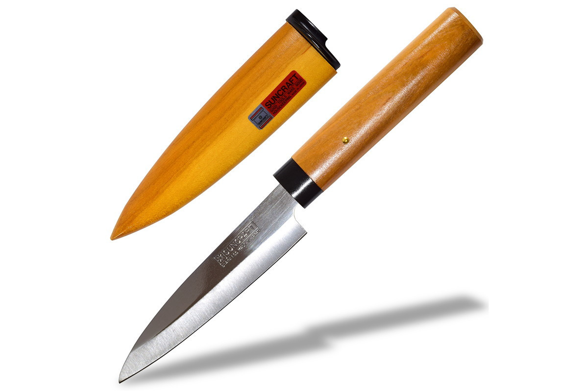 Seki Japan Small Fruit Knife Point Ended 3.7 inch Stainless Steel Wooden Handle gallery