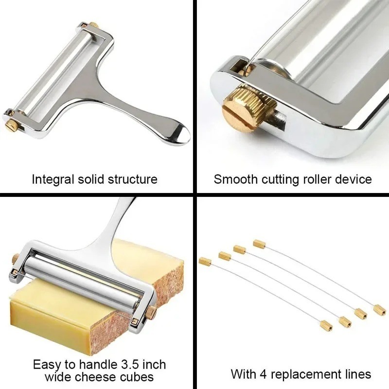Adjustable Cheese Slicer Stainless Steel Wire Cutter for Cheddar Mozzarella gallery