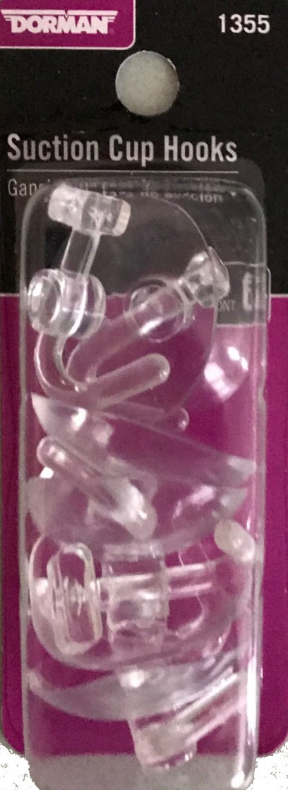 Lot 2 Dorman Hardware Clear Total 12 Suction Cup Hooks Metal Ceramic Glass Tile gallery