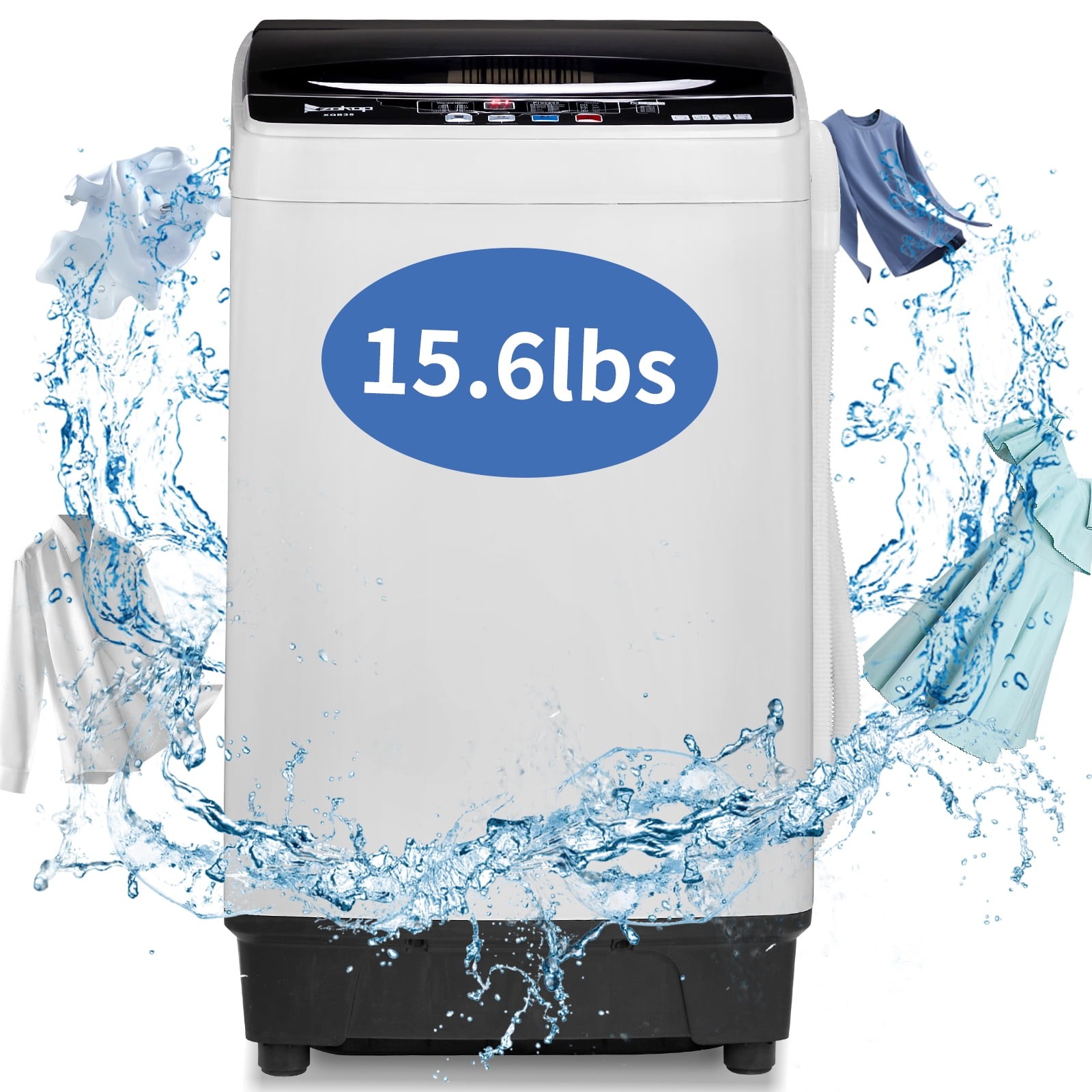 ZOKOP 15.6lbs Full Auto Washing Machine Washer Spin-dry Apartment 10 Programs gallery