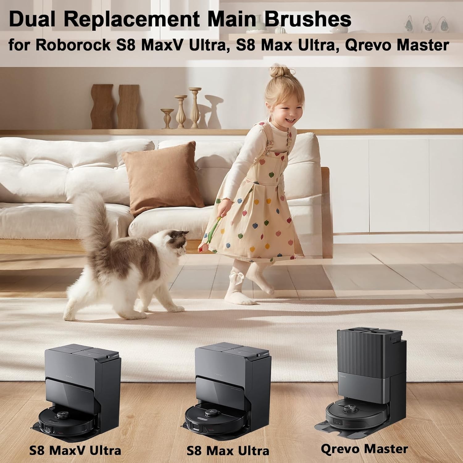 Main Brush Replacement for Roborock S8 MaxV Ultra S8 Max Ultra Qrevo Master gallery
