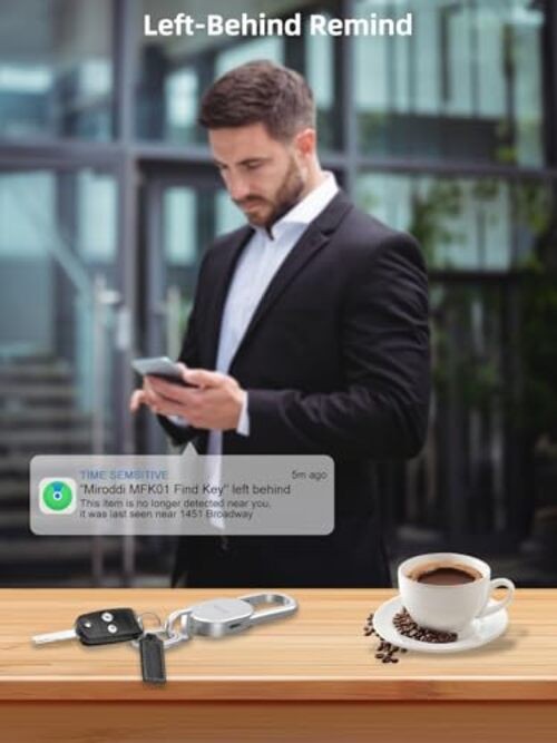 Keychain Tracker, Keys Finder Works Compatible with Find My App (iOS Silver gallery