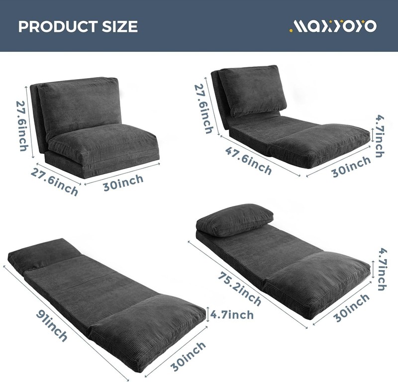 Folding Sofa Bed Flexible Foam Support Couch with Washable Cover for Living Room gallery