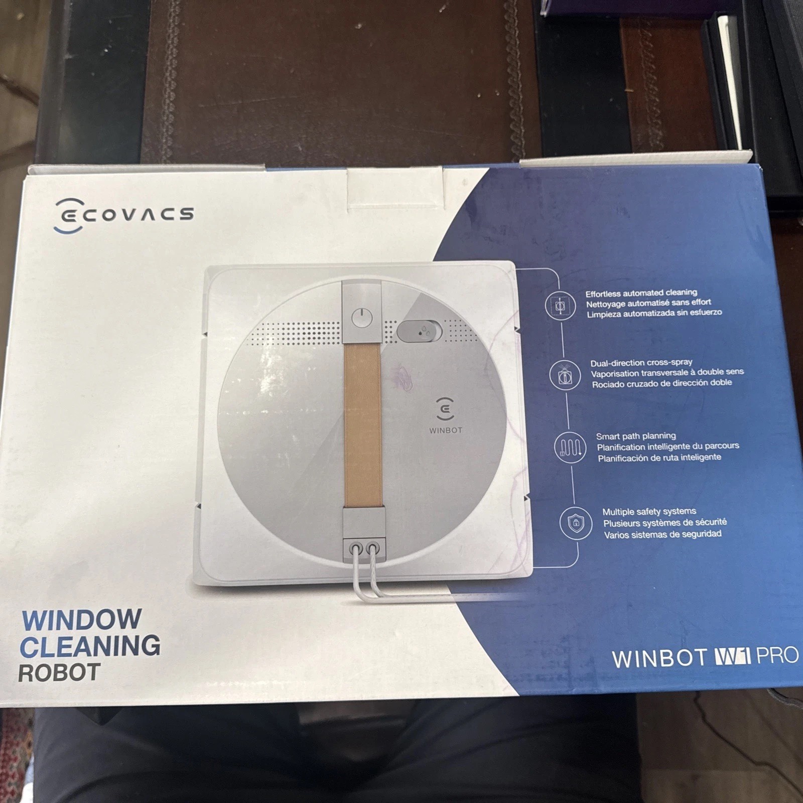 ECOVACS Winbot W1 Pro Window Cleaning Robot 2800Pa Suction App Control Gray gallery