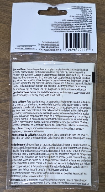 WILTON Cake Decorating Bag Featherweight 12" Inch White ~ New Factory Sealed gallery