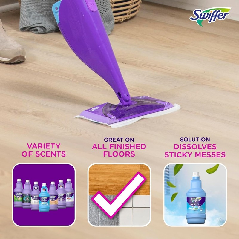 Swiffer WetJet Multi-Purpose Floor Cleaner Solution Febreze Refill 2x1.25L Pack gallery
