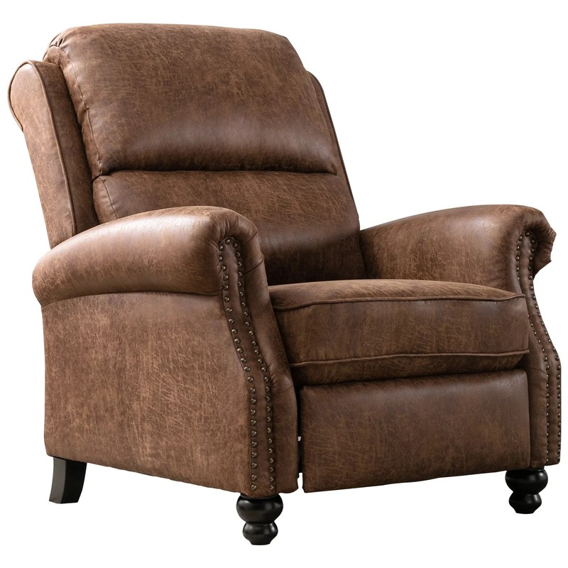 EBELLO Push Back Recliner Chair Studded Faux Leather Armchair for Living Room gallery