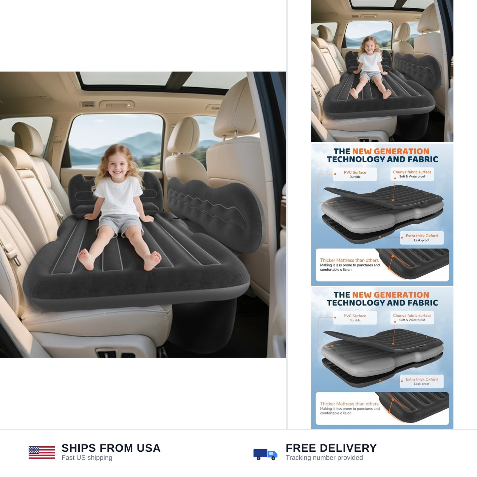dessports SUV Air Mattress Inflatable Travel Bed: Foldable - Portable Car Inf... gallery
