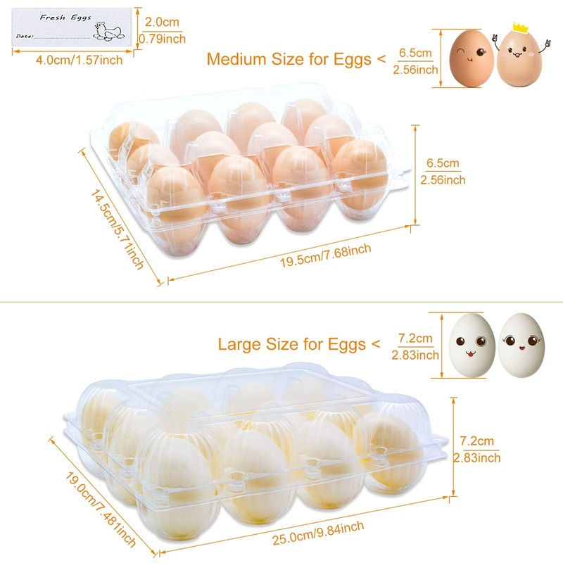 BULKBUY Egg Cartons Cheap Bulk 60 Packs, Clear Plastic Blank Egg Cartons with Fr gallery