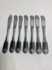 7 Oneida Heirloom Silver CLASSIC SHELL Stainless Steel H.H. Butter Spreaders