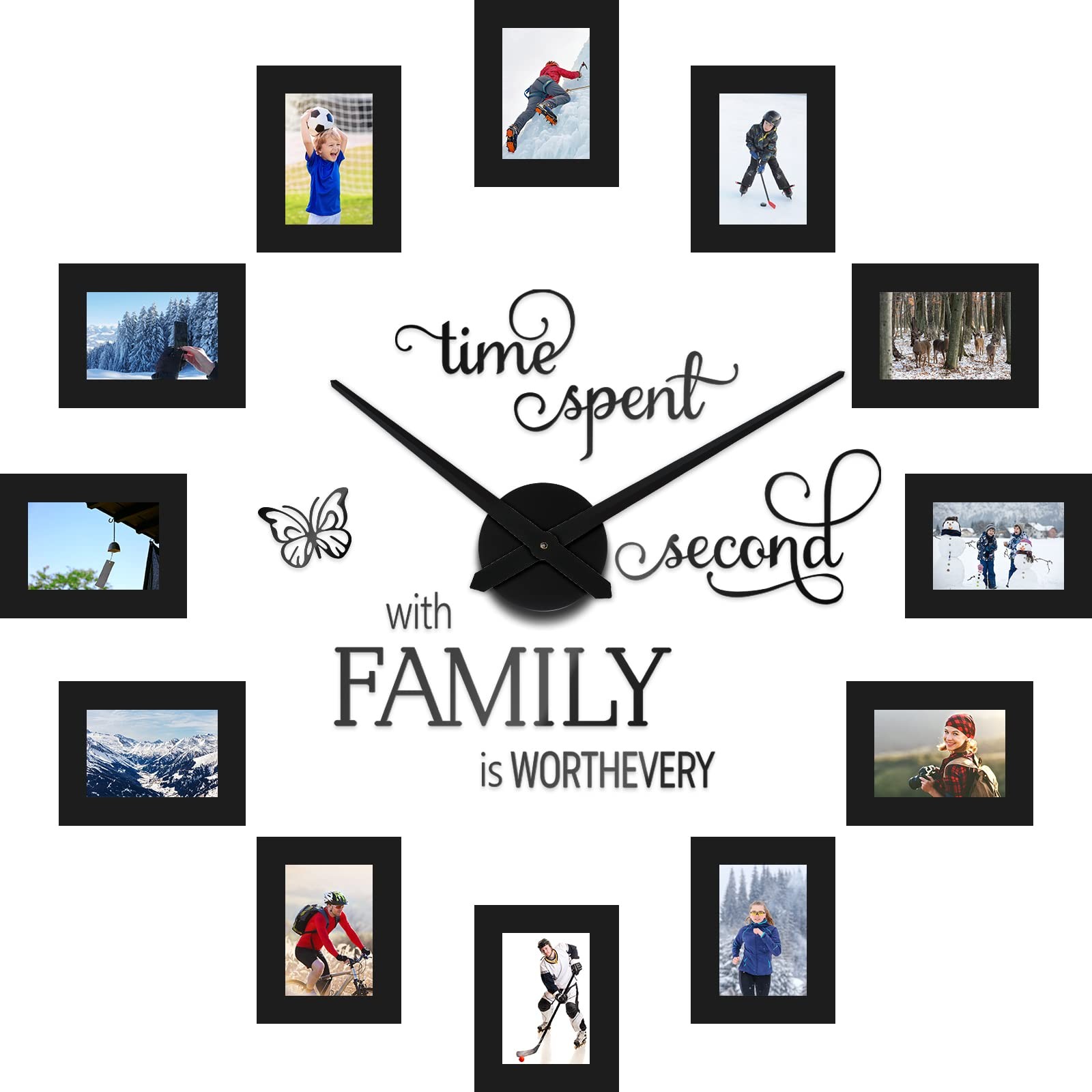 Sratte 3D Large Family Photo Clock Frame Wall Decor, 5 x 3.5 Inch Family Tree... gallery