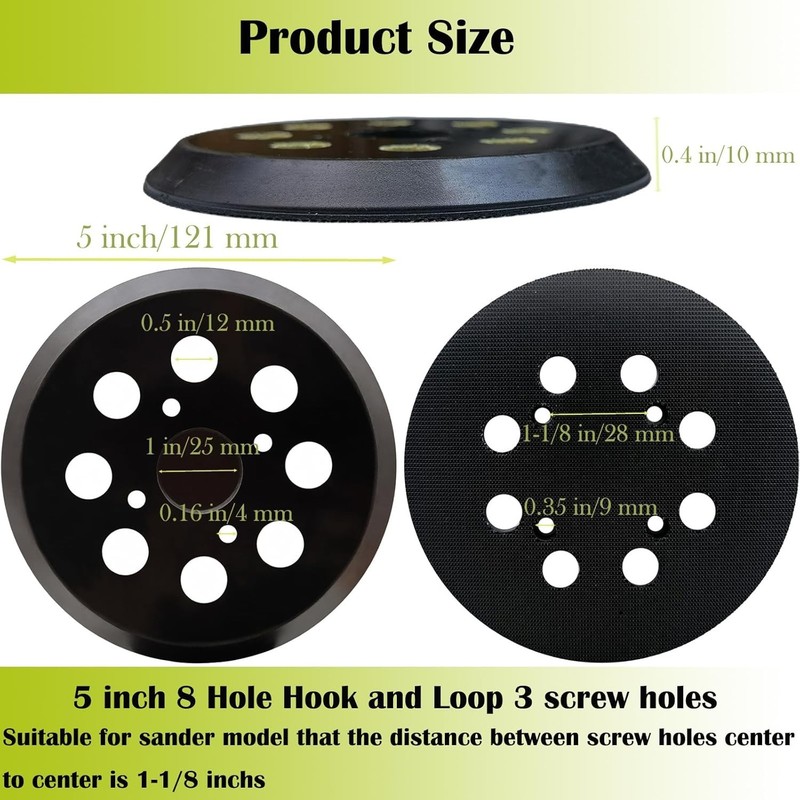 2 Pack 5 Inch 8 Hole Replacement Sander Pad for Ryobi Sander, 5 Inch 8 Hole H... gallery