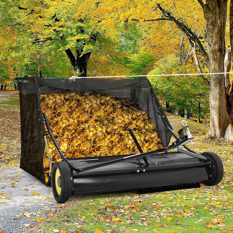 52'' Tow Behind Lawn Sweeper Pull Behind Lawn Sweeper w/ 27 Cu.Ft Leaf Collector gallery