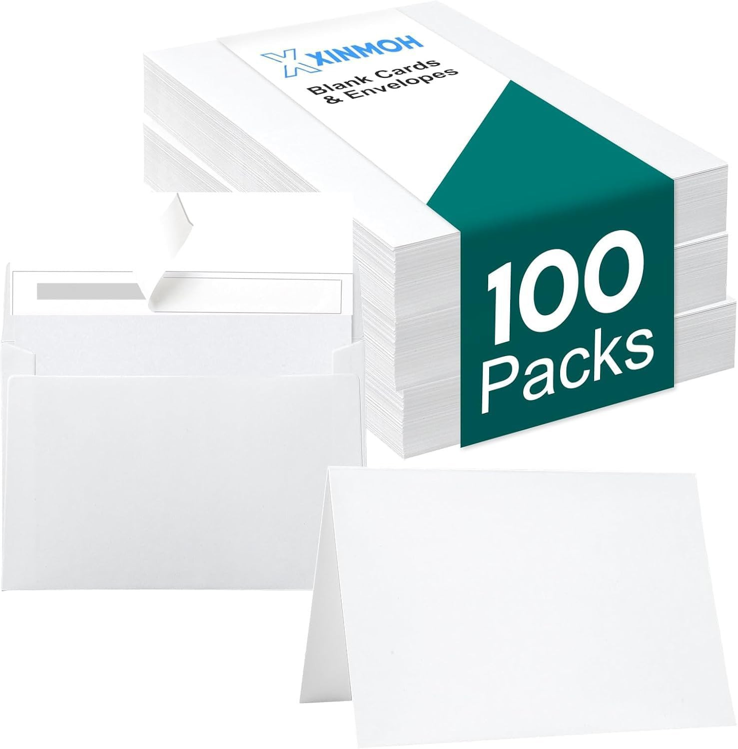 100 Pack Blank Cards Envelopes 4x6 White Folded Cardstock Self Seal gallery