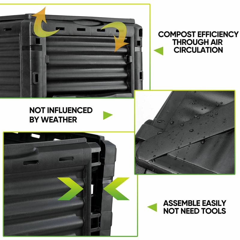 Large Capacity Compost Bin 80 Gallon Waste Grass Box Creation of Fertile Soil gallery