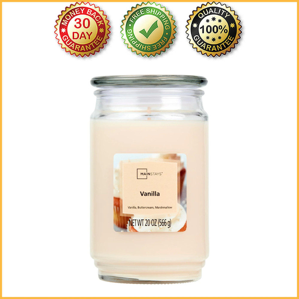 Mainstays Vanilla Scented Single-Wick Large Glass Jar Candle, 20 oz New gallery