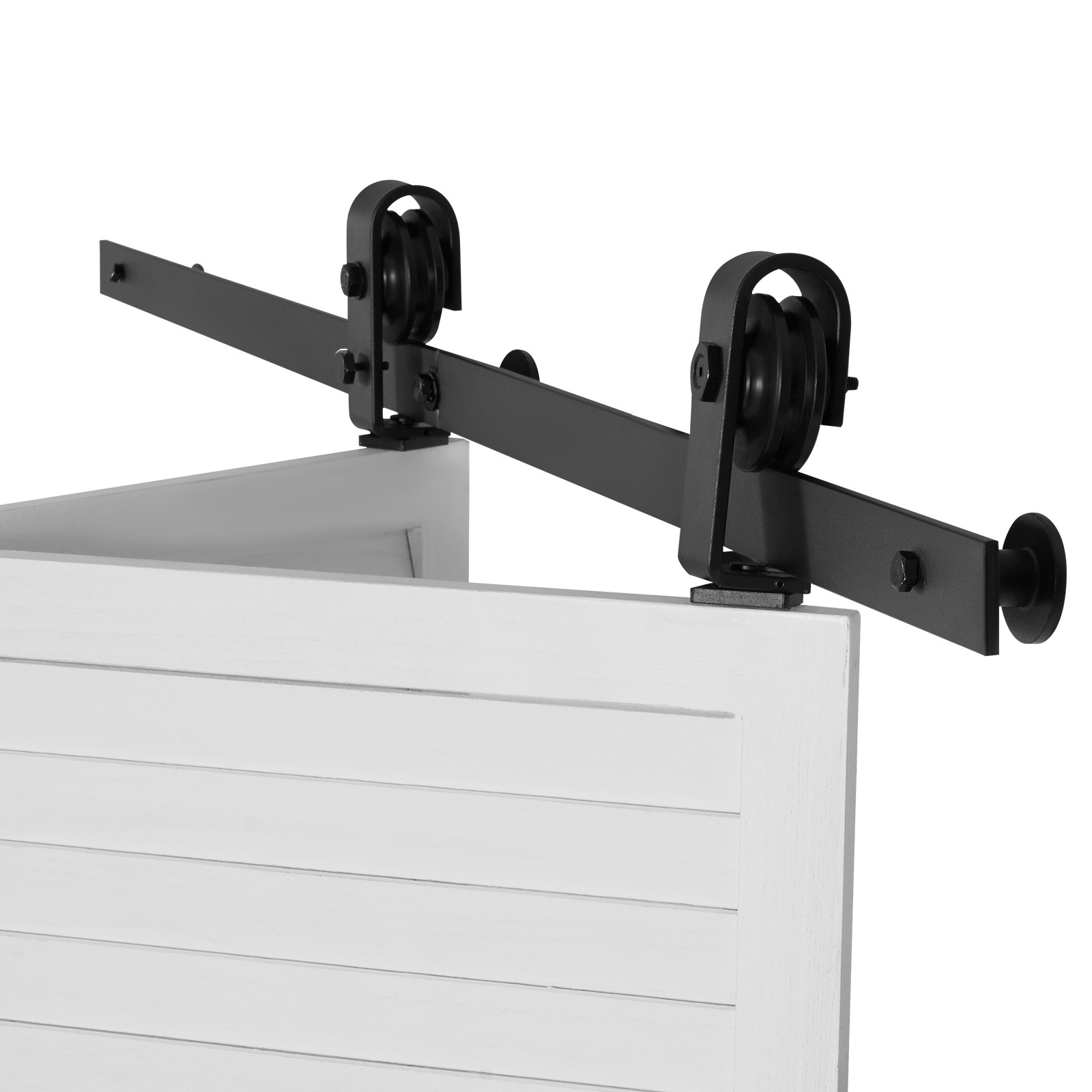 Uimoso Folding Sliding Barn Door Hardware Track Kit 52" for Two 24" Doors gallery