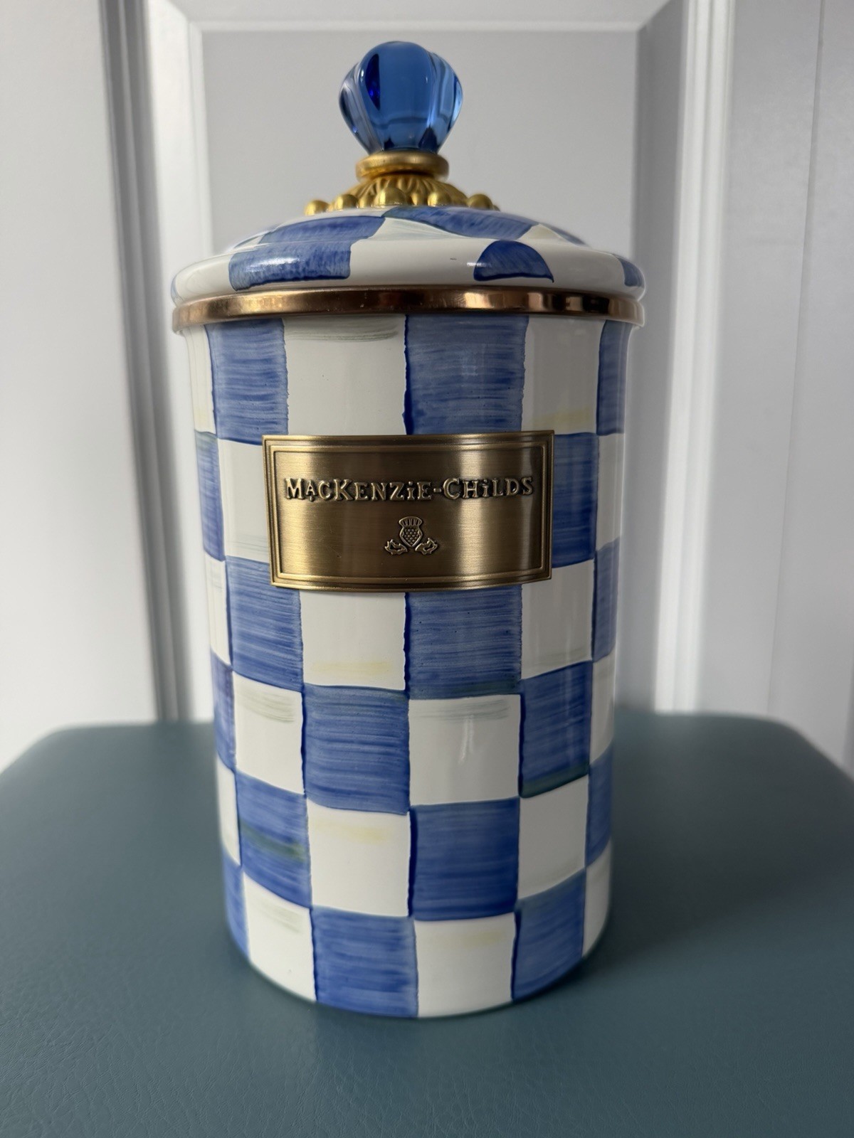 MacKenzie-Childs Royal Check Canister, Size- Large - 2-Qt., New gallery