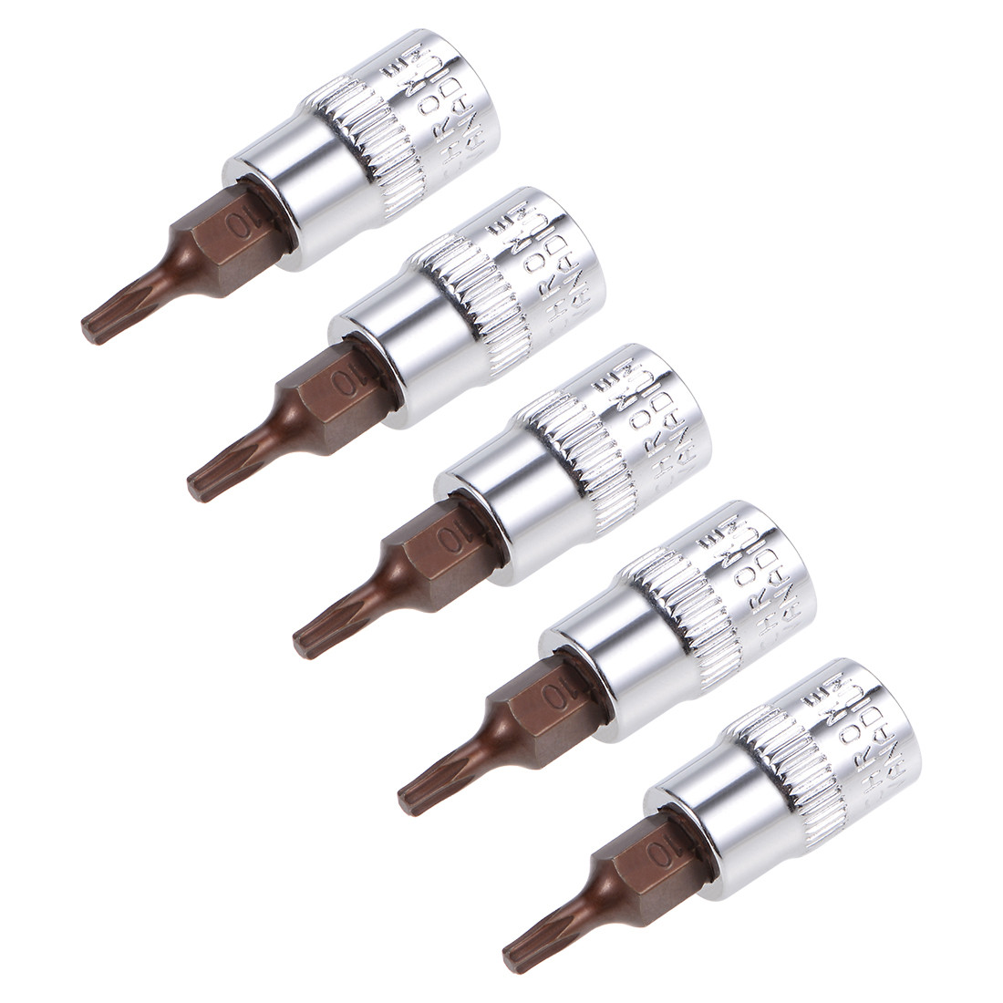 5pcs 1/4" Drive x T10 Torx Bit Socket S2 Steel Bits CR-V Sockets 38mm Length gallery