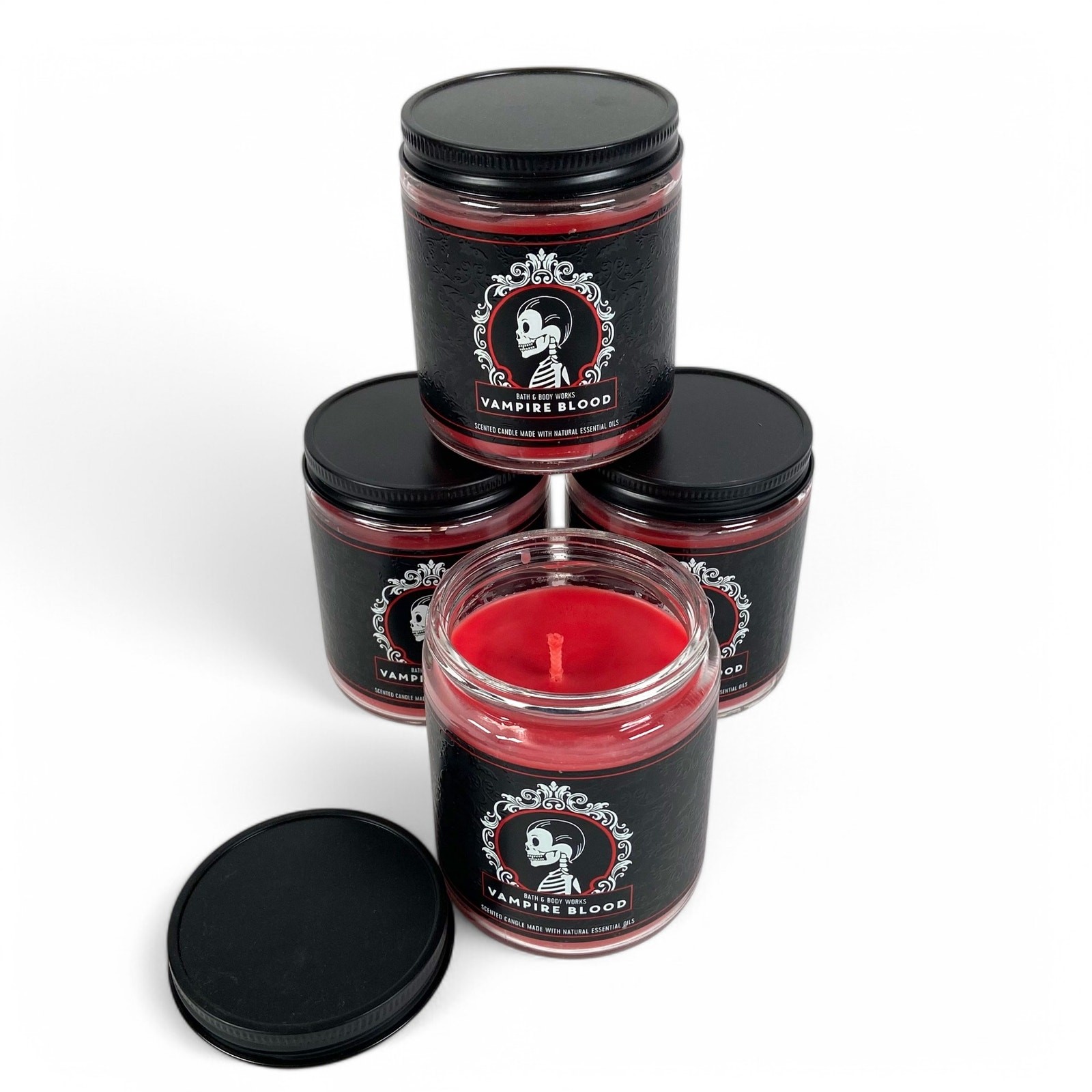 Vampire Blood Single Wick Candle Bath and Body Works 7oz Halloween Lot of 4 gallery