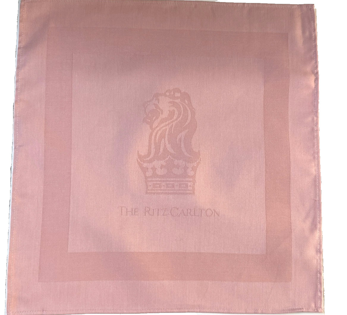 The Ritz Carlton Hotel Linen Dinner Cloth Fabric Napkins 20x20 Pink Set of 4 NEW gallery