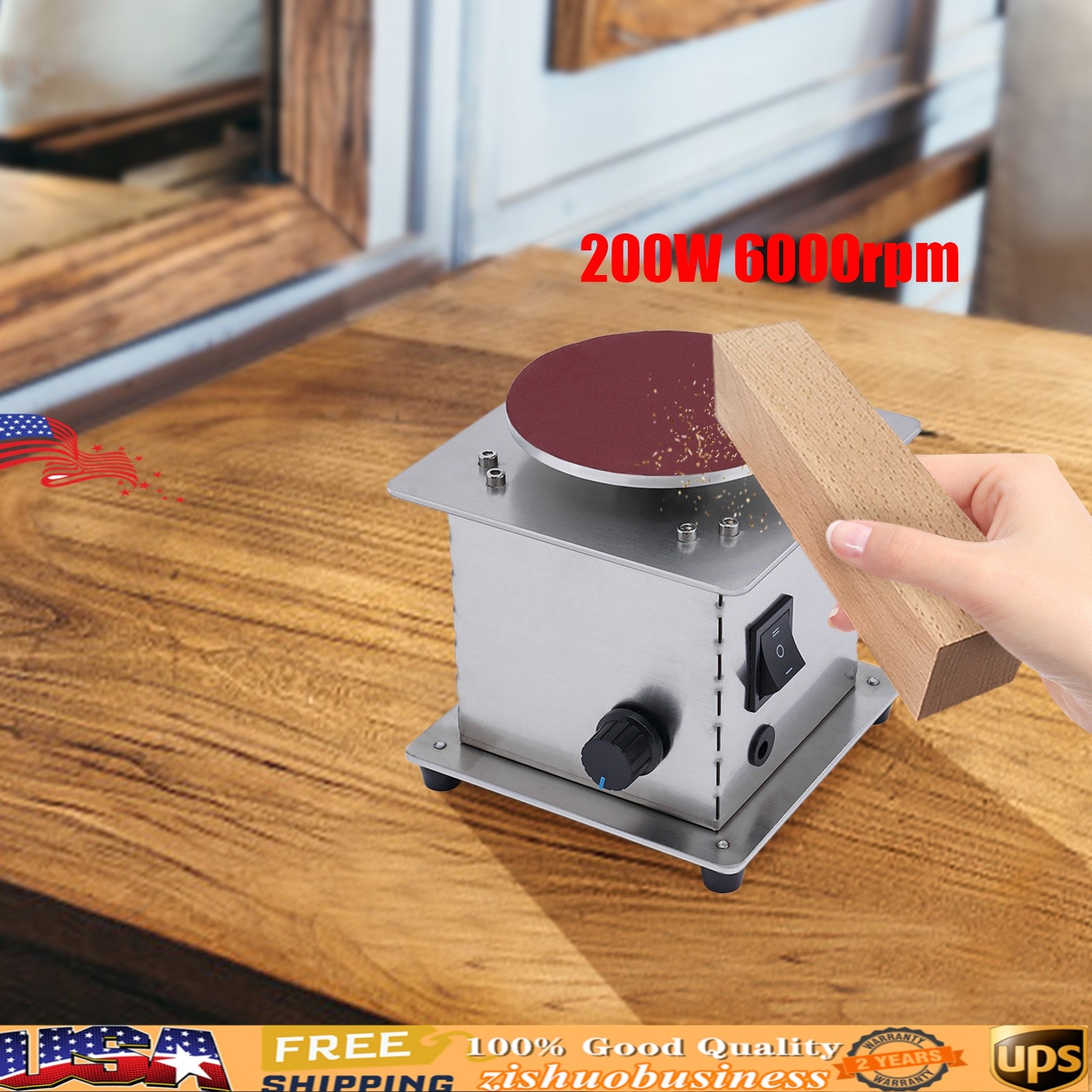 110 V 200 W Tabletop Corded Electric Disc Sander W/ 21 PCS 4 in Sanding Disc gallery