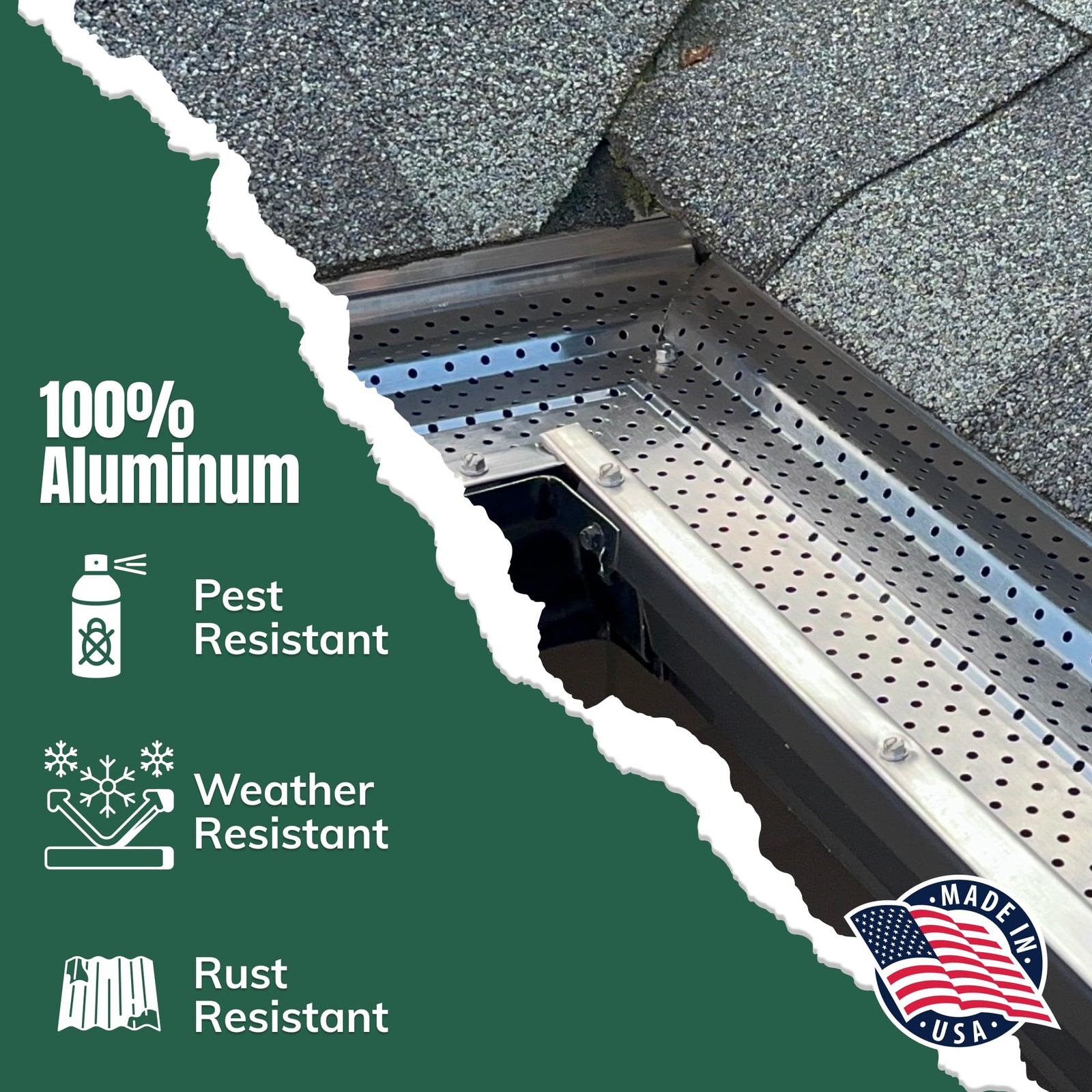 Gutter Guard 5 Inch 31 Feet Mill Finish Aluminum Heavy Duty A M Premium Leaf gallery