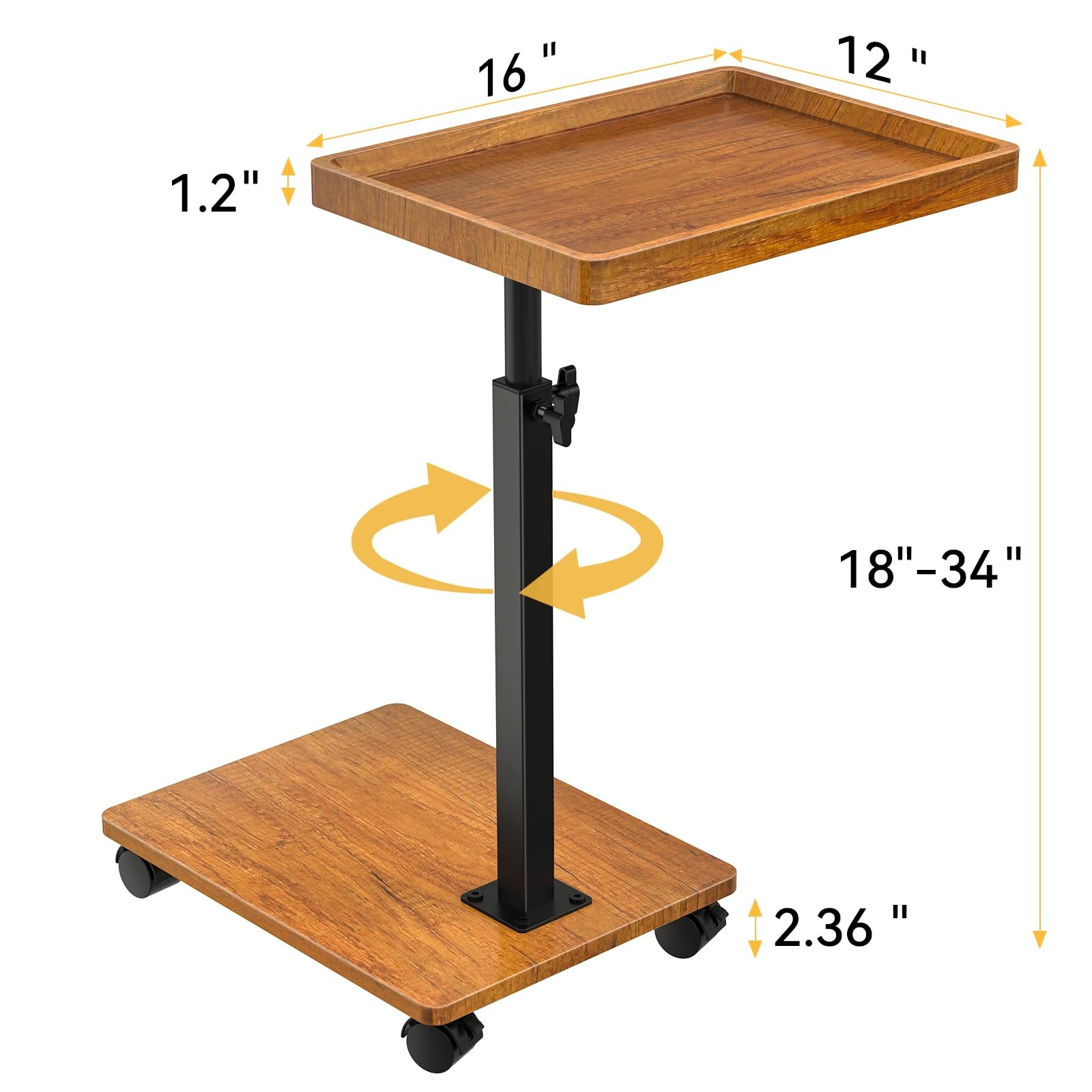 XNSDXV C Table End Table Adjustable Height, 360°Swivel TV Tray Table for Smal... gallery