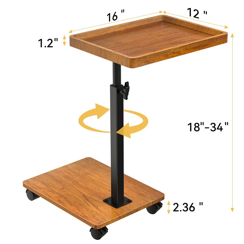 XNSDXV C Table End Table Adjustable Height, 360°Swivel TV Tray Table for Smal... gallery