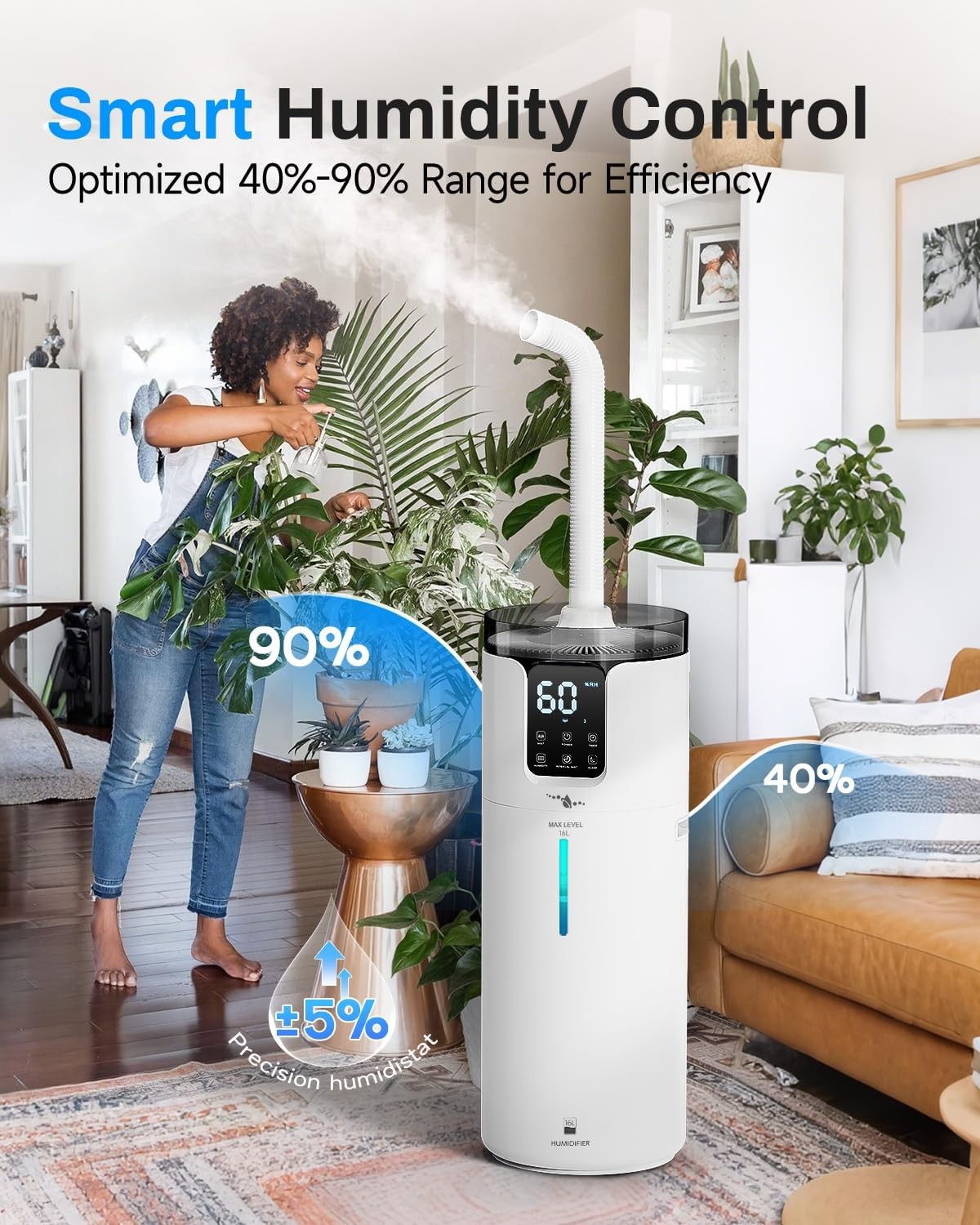 Humidifier Large Room, 4.2 Gal/16L Large Humidifier for 1500 sq.ft, 360° #R031 gallery