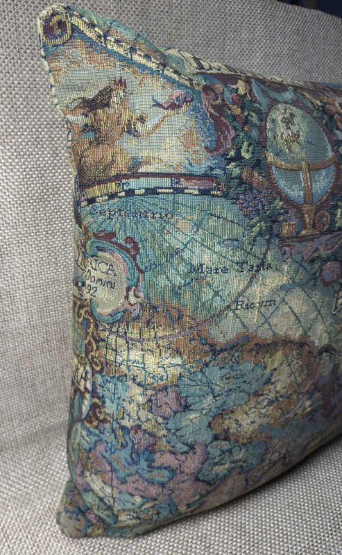 Map Throw Pillow Nautical Celestial Mermaidcore Sirens Vtg Old World Tapestry gallery