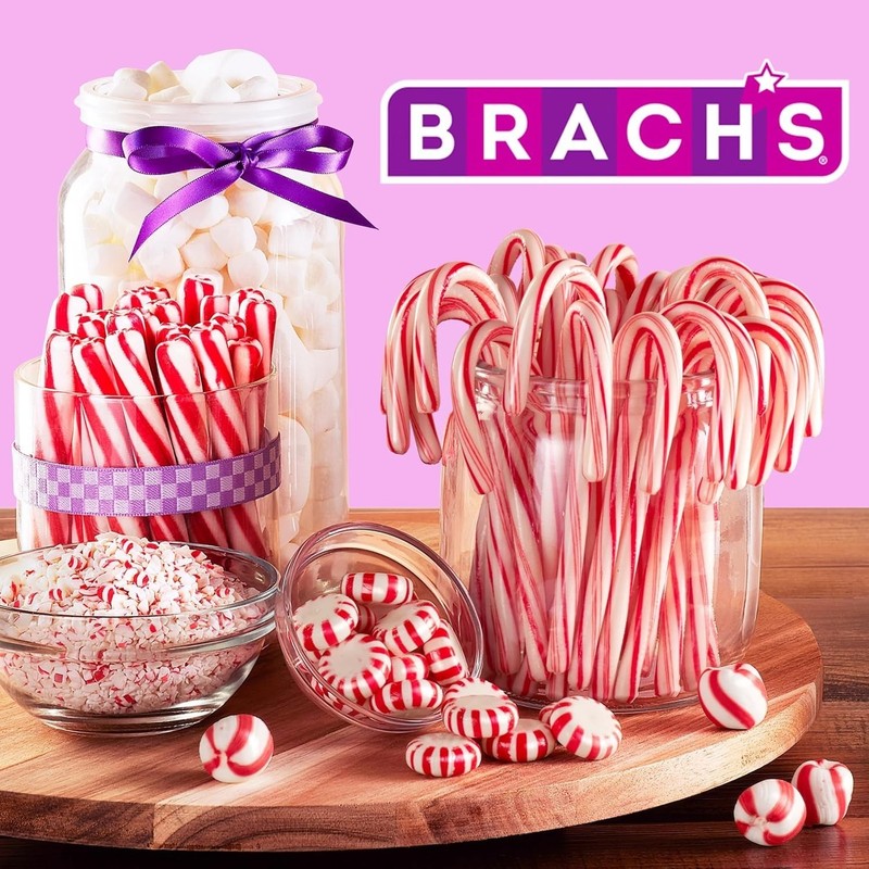 Brachs Bobs Sweet Stripes Soft Peppermint Candy 160 Count 28oz Jar Bulk gallery