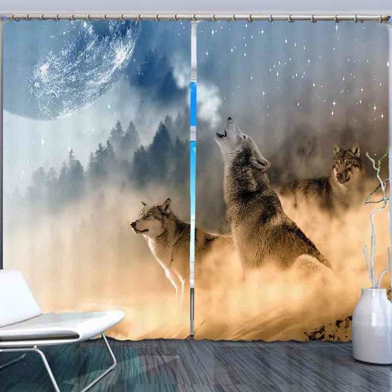 Wolf Sands Overflow Sky 3D Curtain Blockout Photo Printing Curtains Drape Fabric gallery