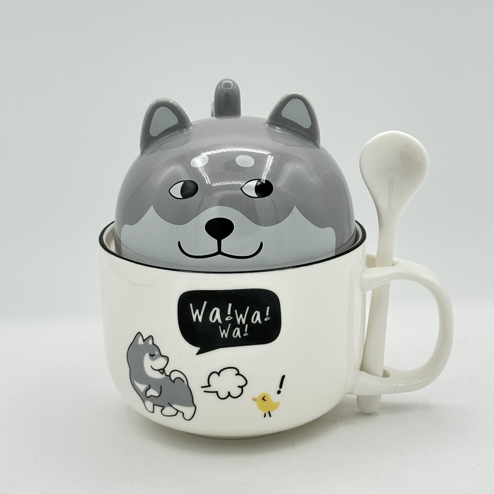 Cartoon Animal Shape Ceramic Material Milk Cups With Spoon Whimsical gallery