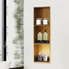 Stainless Steel Bathroom Shower Shelf 3-Tier Built-in Shelf 28x12.5x90cm gallery