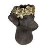 Dog Bust Planter Brown Gold Distressed 13.25 in Magnesium Oxide Pot gallery