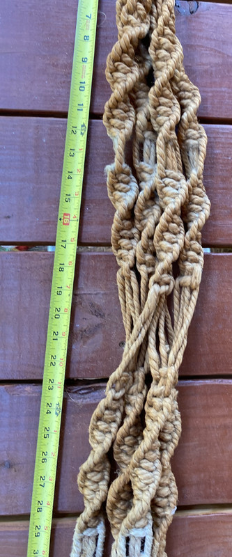 Vintage Retro Twisted Braided Macrame Plant Hanger Boho 70’s Brown 52 In Long gallery