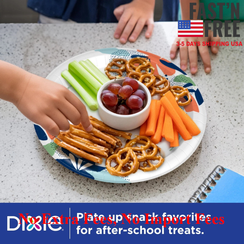 2 Pack Dixie Disposable Paper Plates, 10", 2X Stronger*, Multi-Color, 210 Count gallery