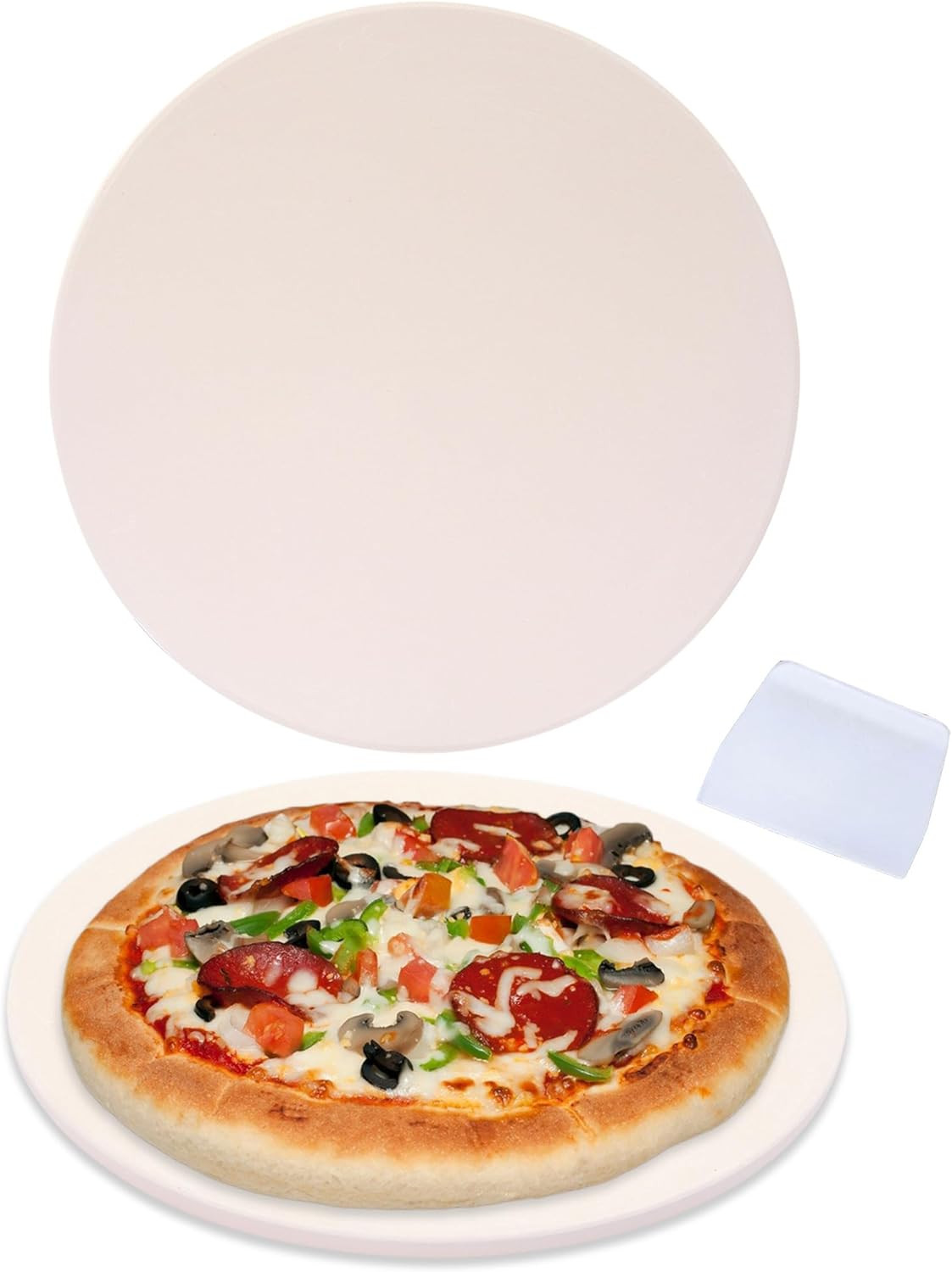 9” round Small Pizza Stone for Toaster Oven | Cordierite Grilling Stone Bread... gallery