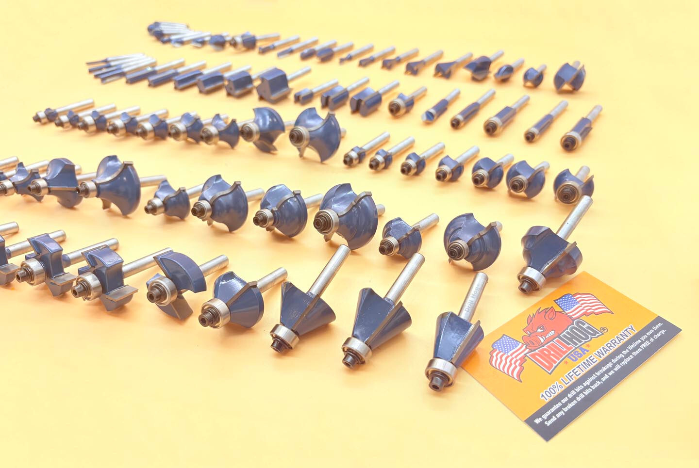 Drill Hog® 80 Pc Carbide Router Bit Set Tungsten Woodworking Lifetime Warranty gallery